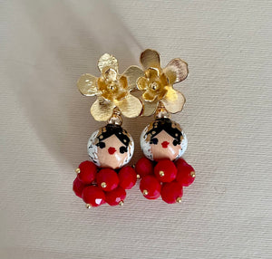 Aretes Estelita rojo