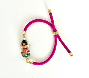 Pulsera de cordón fiuscha empollerada verde